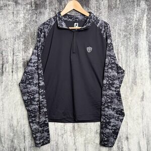 FootJoy 1/4 Zip Digi Camo Long Sleeve Pullover Top Golf Performance Mens Size L